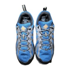Columbia Mens 7/ W 8.5 Trailstorm Waterproof Hiking Shoes Gray Blue YM0749-036