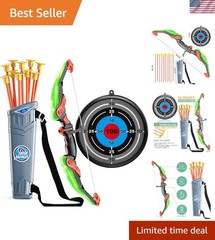 Outdoor Adventure Bow and Arrow Set with LED Light for Boys and Girls Ages 3-10