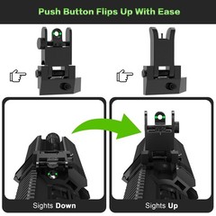 Iron Sights 45 Degree Offset Flip Up Sights with Red Green Fiber Optic Dots,F…