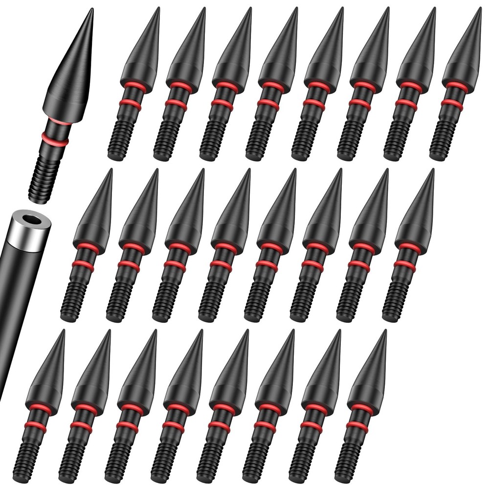 Pawfly 24 Pcs 100 Grain Field Black 100 gra», C-5/16»100Grain,Dual O-Ring