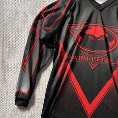 WARPED SPORTZ PAINTBALL JERSEY – ADULT SIZE EXTRA LARGE XL – BLACK /RED – OG