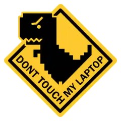 Cute T-Rex Don’t Touch My Laptop 5×5″ 3M Premium Vinyl Waterproof Sticker
