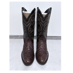 J.B Dillon Reserve Ostrich Chocolate Men’s Western Boots JBR1061EE Size 8.5