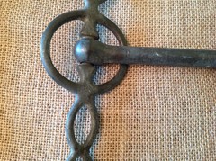 Antique iron twisted driving horse bit, 100+ years old, good condition