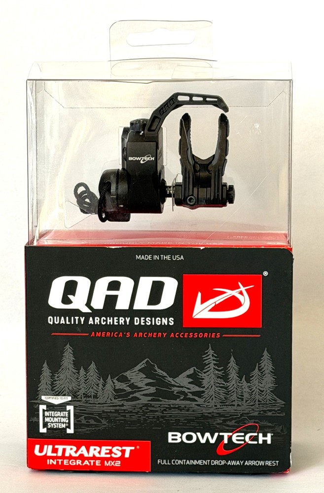 QAD Ultrarest Integrate MX2 Bowtech Drop-Away Arrow Rest, Black – Left Hand
