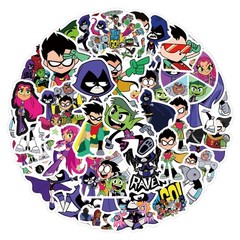 60PCS Teen Titans Stickers Waterproof PVC Vinyl Laptop Luggage Water Bottle Set