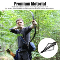 16Pcs Archery Broadheads 3Blade 100Grain Hunting Crossbow Compound Bow Arrow Tip