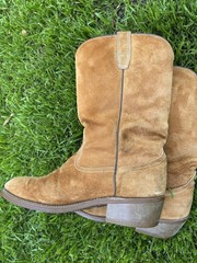 Vtg 1978 Wolverine Durashock Cowboy Boots Wheat Suede Vibram Soles Men’s 9 2E