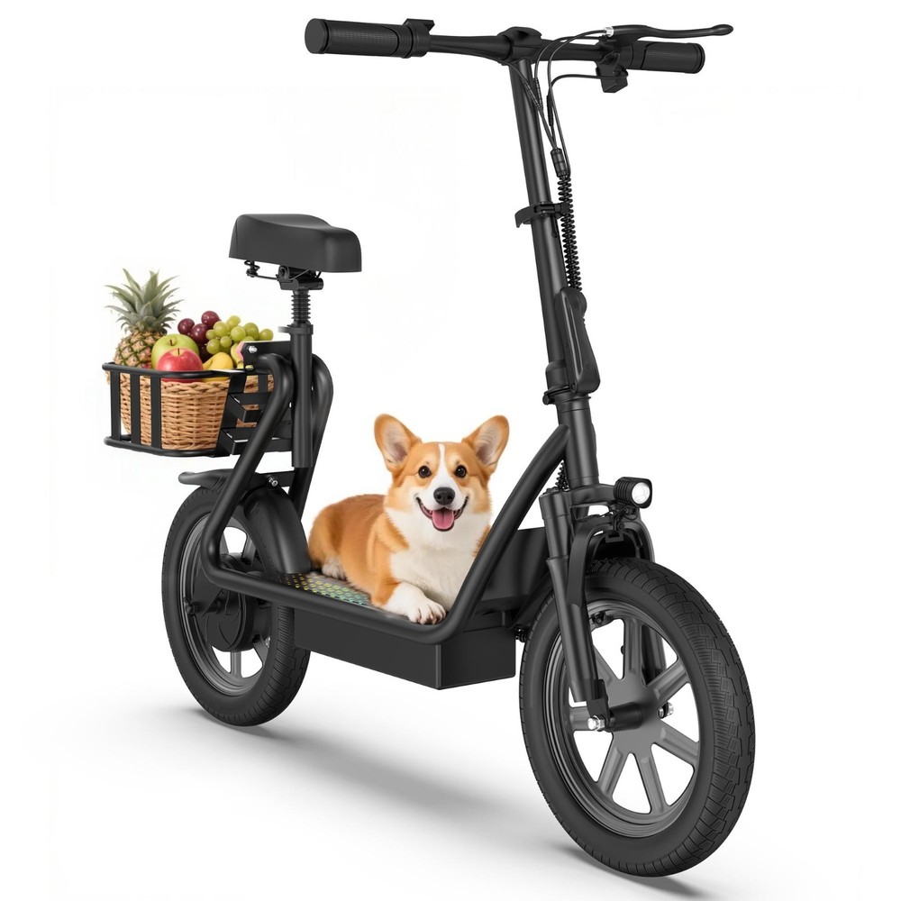 48V 10.4AH/22.5AH Electric Scooter Adults Foldable eScooter Seat & Carry Basket