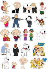 Mix 10/50PCs Family Guy Cartoon Luggage Laptop Car Notebook Sticker-No Duplicate