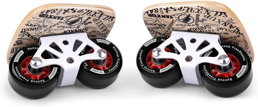 Freeskates,Skates with Split Skateboard Design, Aluminum Universal, Black