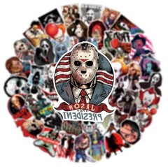 25 Piece Mix Lot 2” Horror Movie Stickers Decals, Water Bottle, Halloween Random