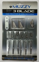 207 Muzzy Bowhunting Broadheads 3 Blades Trocar Tip, 75Grain, 6 Pack