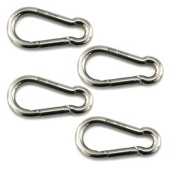 4 Pack 5/16″ Stainless Steel Carabiner Clip Metal Spring Snap Hook Heavy Duty