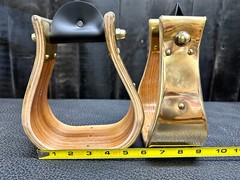 Brass Bell Stirrups 3″, 4″, 5″ / Ranch Saddle / Roping