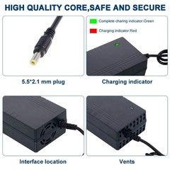 42V 2A Smart Charger DC 5.5×2.1mm Plug for 36V Electric Bicycle Li-ion Battery