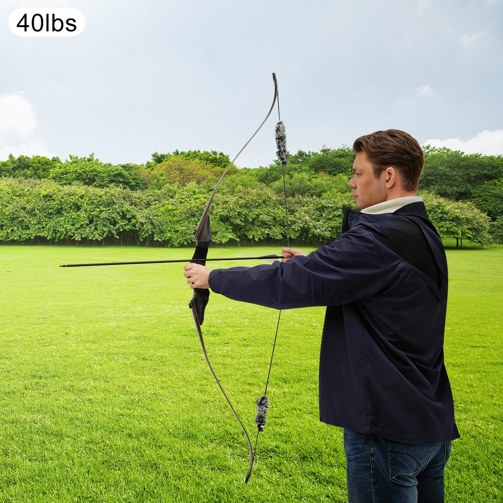 40 Pound Recurve Bow Kit Takedown Wooden Hunting Bow With Accessories Bogen Set