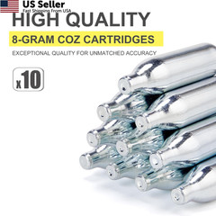 KONG MING CAR 8 Gram / 12 CO2 Cartridges, Non-Threaded,High-Grade silver