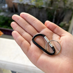 10-200 Pack Aluminum Carabiner D Shape Spring Clip Snap Key Hook Keychain Buckle