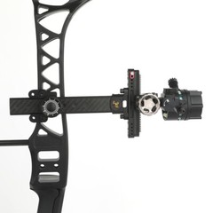 Compound Bow Sight 1 Pin 4X 6X 8X Lens Carbon 0.019″ Archery Hunting Adjustable