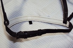 DOVER CIRCUIT Bridle & Bit – PADDED – 2-Tone Black & White – GREAT FREE Reins