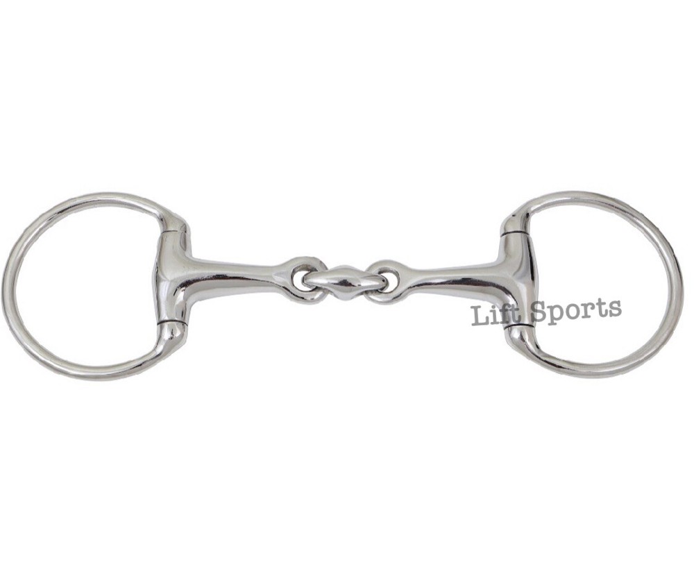 EGGBUTT Snaffle Horse Bit Lozenge Fat Double Joint Oval Link Stainless Steel New