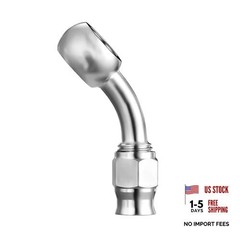 3AN Male to 10mm M10 Banjo Brake Hose Fitting Adapter, Stainless 45 Degree