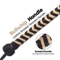 Genuine Cow Hide Leather Bullwhip 04 Feet Long 08 Plaits Indiana Jones Whip