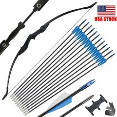 Archery Recurve Bow Takedown 20lbs 30lbs 40lbs Practice Arrows Target Shooting