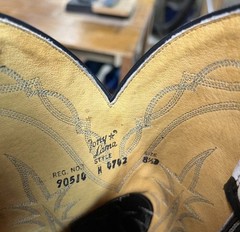 Tony Lama Black Bill Shoulder Cowboy Boots 8.5D