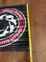 FKD SKATEBOARD BEARINGS(PLAN B) VINTAGE SAWBLADE LOGO BLACK VINYL BANNER 32×30”