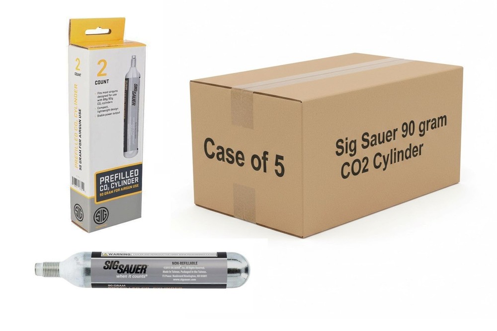 Case of 5 – 2 Pack Sig Sauer 90 Gram CO2 Cylinders – Total 10 Wholesale Bulk