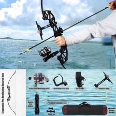 53″ Takedown Recurve Bowfishing Combo Kit, 30/40 LBS Right Hand Only Bowfishi…