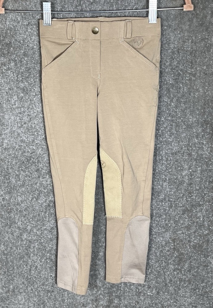 Ovation Equestrian OV Lauren Girls Sz XS 6 Breeches Riding Pants Stretch Pockets