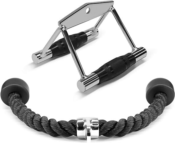 Yes4ALLTricep Press Down Cable Machine Attachment Set, LAT Pulldown Attachment