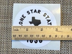 4 Texas Sticker Decal Round Lone Star State Black White 3 inch 1836 Shape Flag