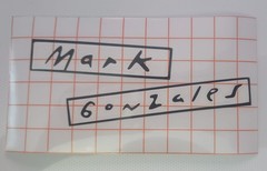 Vision Mark Gonzales Skateboard Vinyl Sticker Black with White Background