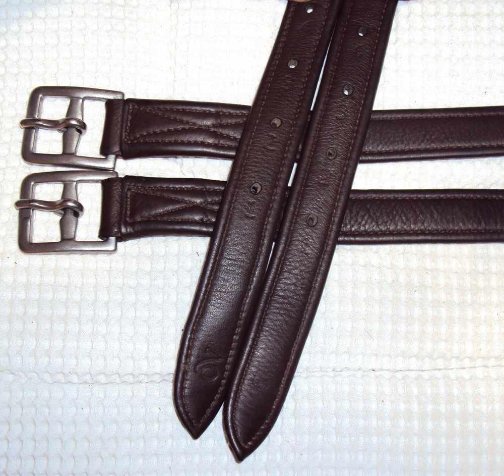 OVATION Stirrup Leathers- LINED – Quality Brown Leather – 1″ x 55″ – GREAT