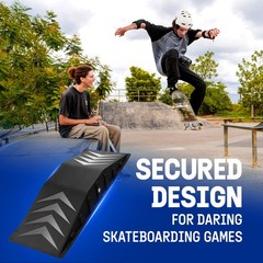 Yes4All Single-Piece Skateboard Ramp, Bike Skate Ramp – Black, Black
