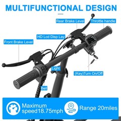 EILLEO Electric Scooter W/ Seat 48V for Adult 500W Max Motor 17.4MPH 20 Miles
