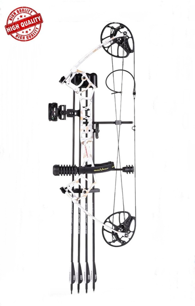 Lanneret Compound Bow P2 White Marble Draw Weight 10-50 Lbs, Length 22.5-30”
