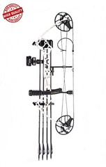 Lanneret Compound Bow P2 White Marble Draw Weight 10-50 Lbs, Length 22.5-30”