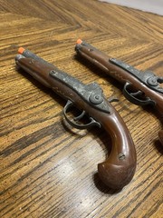 Vintage Pair Of 2 Hubley Flintlock Jr Cap Gun Pistol Bakelite