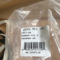 Jacks Mfg Inc Figure 8 Rubber/Nylon Noseband Black/White 1853-WH