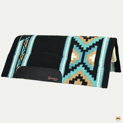 HILASON 32×32 In Western Horse Saddle Wool Blanket Pad Fur Padding Black