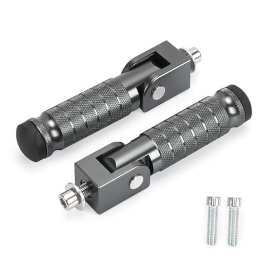 M8 Motorcycle Foot Pegs 90 Degree Foldable Bike Pegs CNC Anti-Skid Titanium