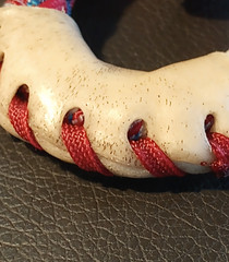 RWB AMERICAN FLAG 10 Plait Pryor ParaCord Hondo w/ Bull Rawhide Burner Buckaro
