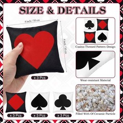12 Pack Casino Bean Bags for Tossing Game, Las Vegas Party Supplies Casino Ga…