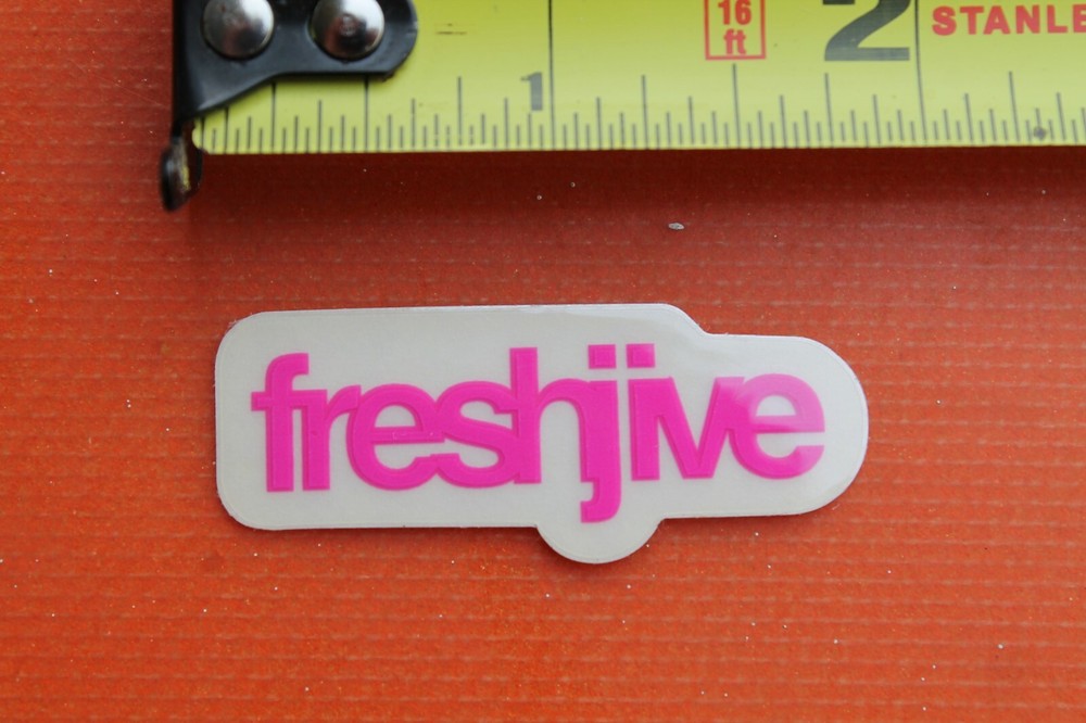 FRESH JIVE Clothing Small Clear Pink Original 90’s Vintage Surf Skate STICKER