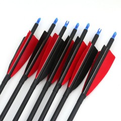 12Pcs 32″ Turkey Feather Carbon Arrows Spine 500 OD:7.8 for Compound&Recurve Bow
